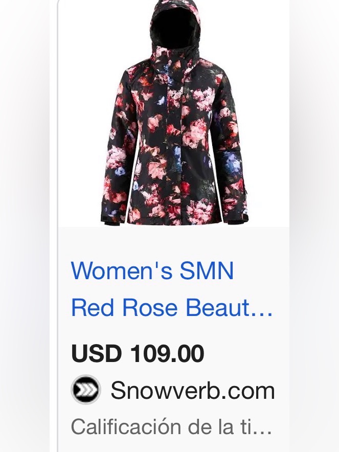 Women's Floral Ski Jacket In Red & Black — image 2 of 4